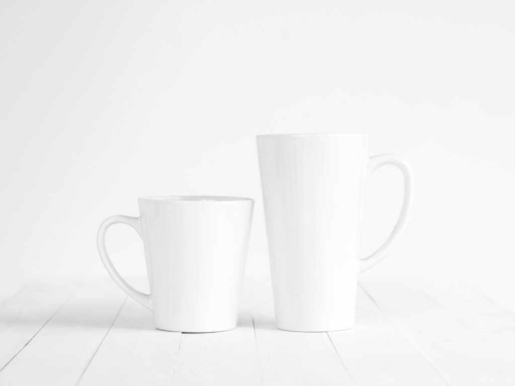 Two white cups to compare.