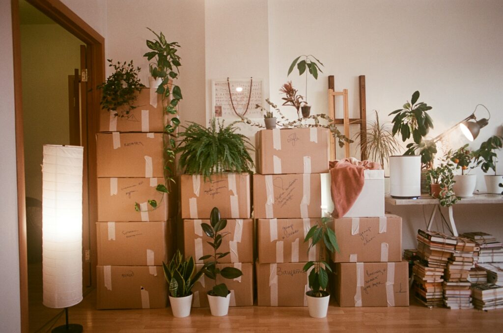 箱に入れられた荷物