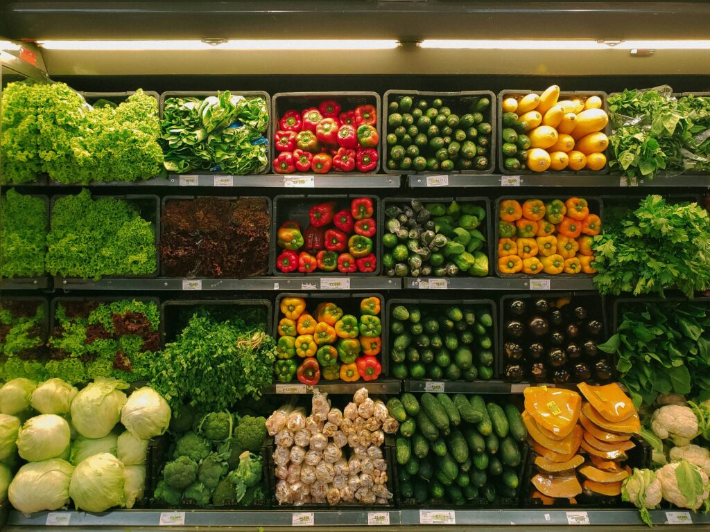 Vegetables in a supermarket.