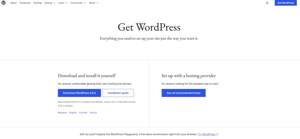 Wordpress設定画面